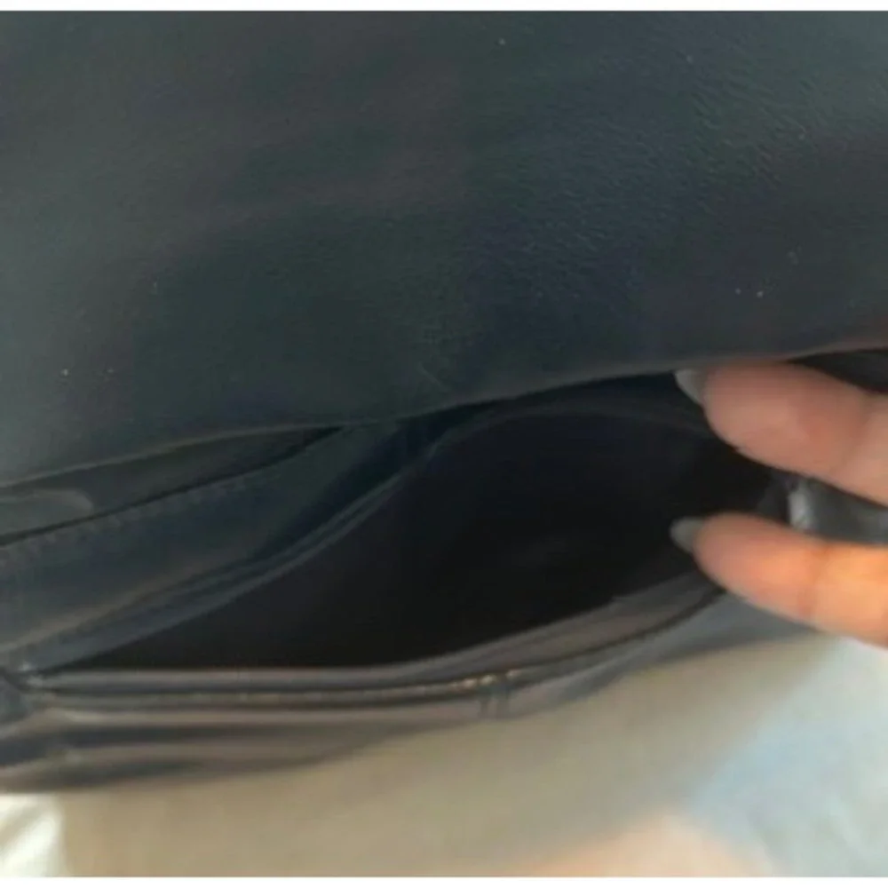 Vintage Navy Blue Envelope Crossbody Bag Faux Leather Asymmetric Flap Purse